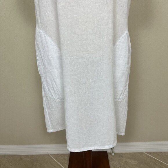 Oh My Gauze Dress Size 1 S/M Small Medium White Cotton Beach Cover Up Lagenlook - Picture 6 of 15